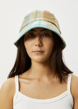Afends Unisex Millie - Hemp Reverse Fleece Bucket Hat - Tan Check - Afends unisex millie   hemp reverse fleece bucket hat   tan check   streetwear   sustainable fashion