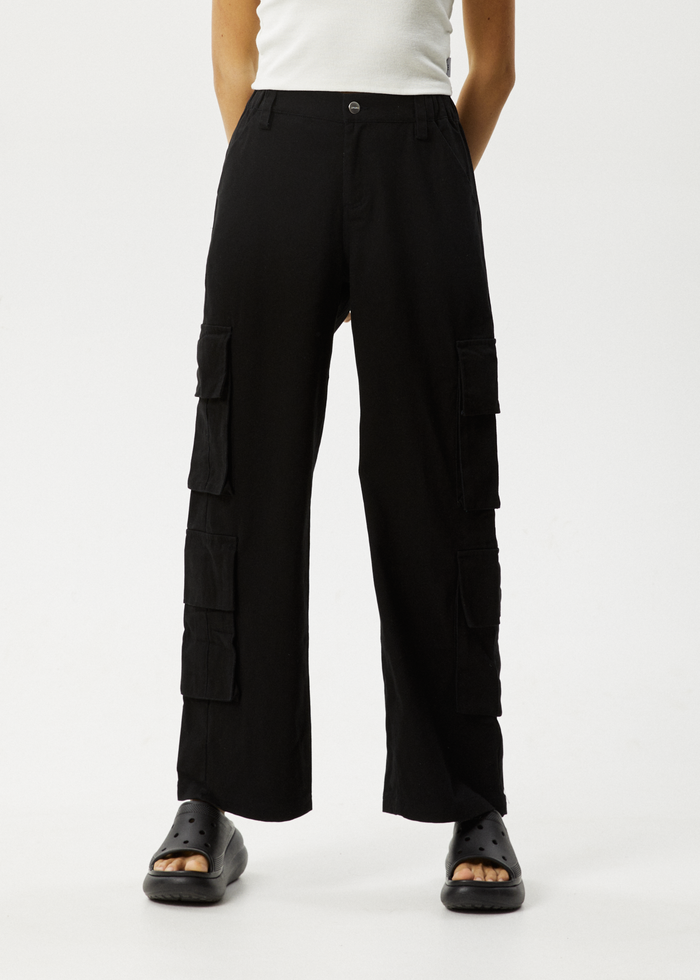 Afends Womens Midnight - Cargo Pants - Black - Streetwear - Sustainable Fashion