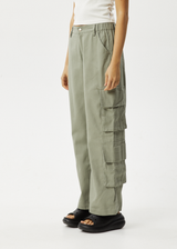 AFENDS Womens Midnight - Cargo Pants - Olive - Afends womens midnight   cargo pants   olive   streetwear   sustainable fashion