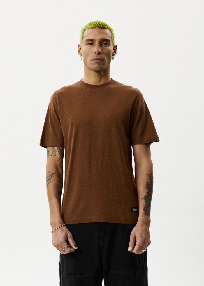 Afends Mens Classic - Hemp Retro T-Shirt - Toffee - Streetwear - Sustainable Fashion