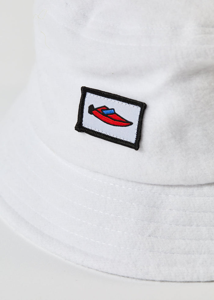 Afends Unisex Naughty - Recycled Fleece Bucket Hat - White - Streetwear - Sustainable Fashion