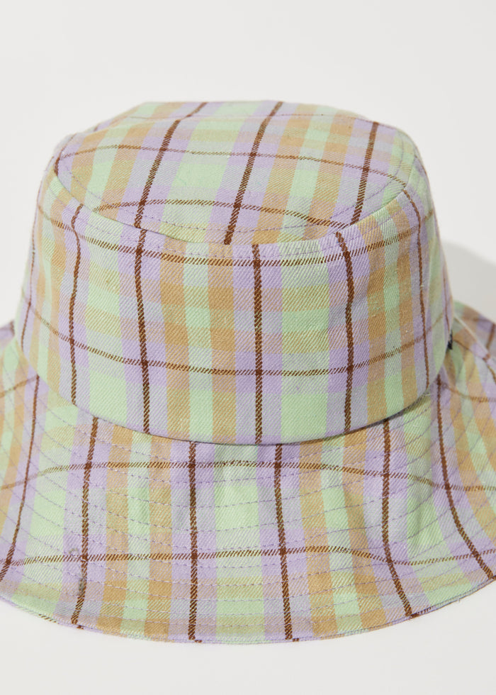 Afends Unisex Kali - Wide Brim Hat - Pistachio Check - Streetwear - Sustainable Fashion