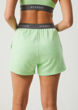 AFENDS Womens Homebase - Hemp Sweat Shorts - Lime Green - Afends womens homebase   hemp sweat shorts   lime green   streetwear   sustainable fashion