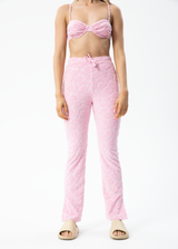 Afends Womens Rhye - Recycled Terry Pants - Powder Pink - Afends womens rhye   recycled terry pants   powder pink   streetwear   sustainable fashion