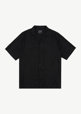 AFENDS Mens Daily - Hemp Cuban Short Sleeve Shirt - Black - Afends mens daily   hemp cuban short sleeve shirt   black   streetwear   sustainable fashion