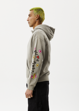 AFENDS Mens F Plastic - Graphic Hoodie - Olive - Afends mens f plastic   graphic hoodie   olive   streetwear   sustainable fashion