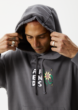 Afends Mens Flowerbed - Graphic Hoodie - Steel - Afends mens flowerbed   graphic hoodie   steel   streetwear   sustainable fashion