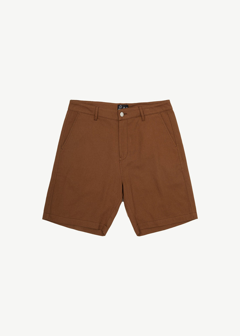 Afends Mens Ninety Twos - Recycled Fixed Waist Shorts - Toffee