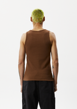 AFENDS Mens Paramount - Recycled Ribbed Singlet - Toffee - Afends mens paramount   recycled ribbed singlet   toffee   streetwear   sustainable fashion