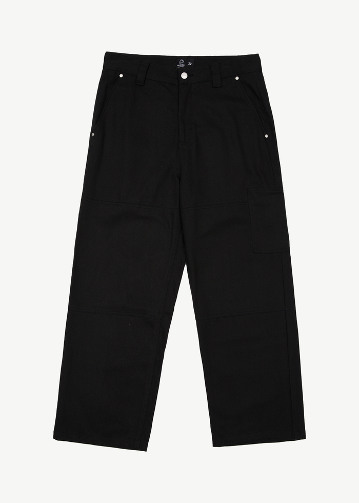 Afends Mens Richmond - Hemp Workwear Pants - Black - Streetwear - Sustainable Fashion
