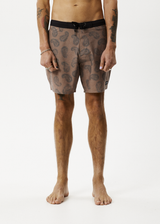 AFENDS Mens Tradition - Paisley Fixed Waist Boardshorts - Toffee - Afends mens tradition   paisley fixed waist boardshorts   toffee   streetwear   sustainable fashion