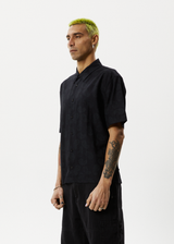 AFENDS Mens Tradition - Paisley Short Sleeve Shirt - Black - Afends mens tradition   paisley short sleeve shirt   black   streetwear   sustainable fashion