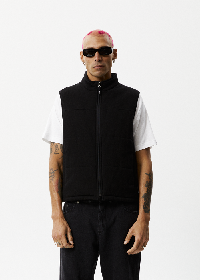 Afends Midnight - Puffer Vest - Black - Streetwear - Sustainable Fashion