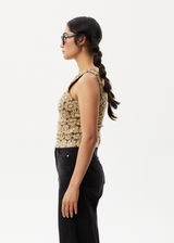 AFENDS Womens Daisy - One Shoulder Top - Toffee - Afends womens daisy   one shoulder top   toffee   streetwear   sustainable fashion