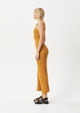 AFENDS Womens Femme - Knit Maxi Dress - Mustard - Afends womens femme   knit maxi dress   mustard   streetwear   sustainable fashion