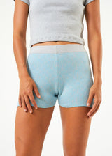 Afends Womens Samia - Recycled Knit Bike Shorts - Sky Blue - Afends womens samia   recycled knit bike shorts   sky blue   streetwear   sustainable fashion