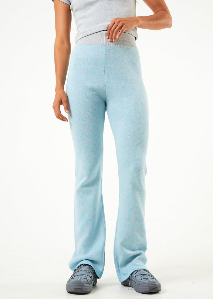 Afends Womens Samia - Recycled Knit Pants - Sky Blue - Streetwear - Sustainable Fashion