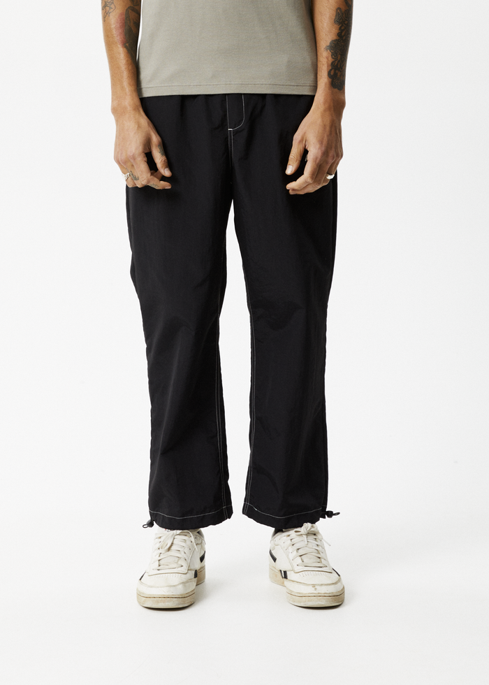Afends Mens Liquid Space - Spray Pants - Black - Streetwear - Sustainable Fashion