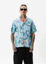 Afends Mens Thermal - Recycled Cuban Short Sleeve Shirt - Multi - Afends mens thermal   recycled cuban short sleeve shirt   multi   streetwear   sustainable fashion