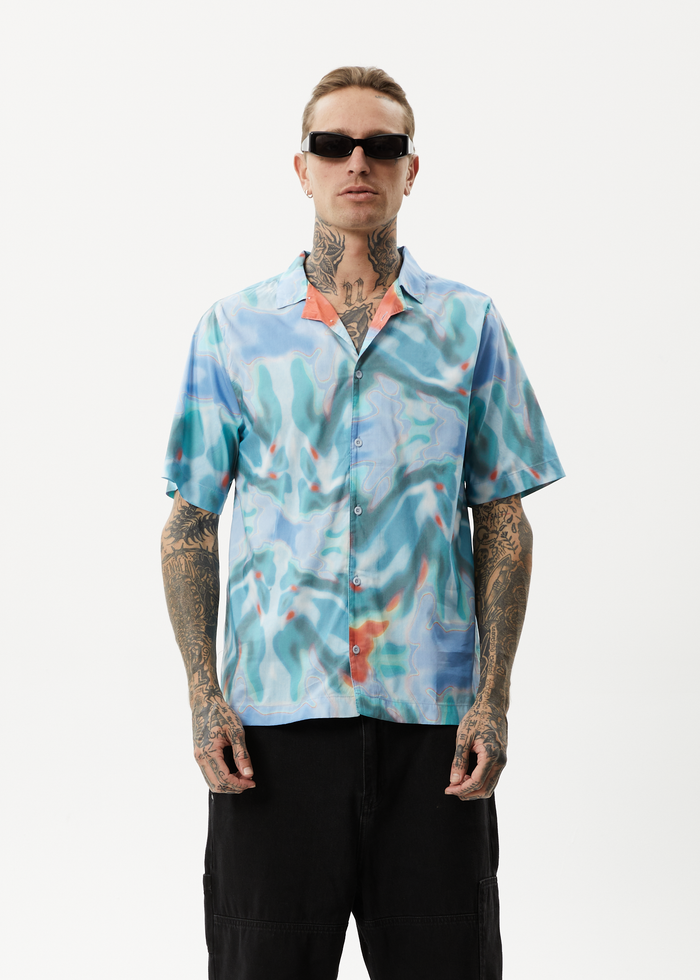 Afends Mens Thermal - Recycled Cuban Short Sleeve Shirt - Multi - Streetwear - Sustainable Fashion