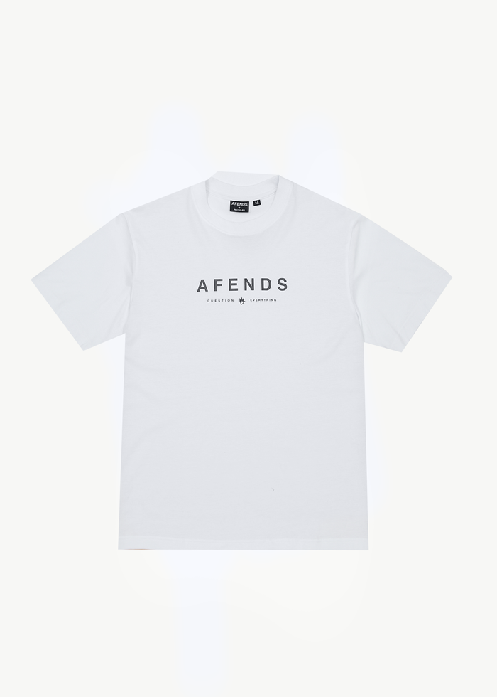 AFENDS Mens Thrown Out - Retro Fit Tee - White / Black - Streetwear - Sustainable Fashion