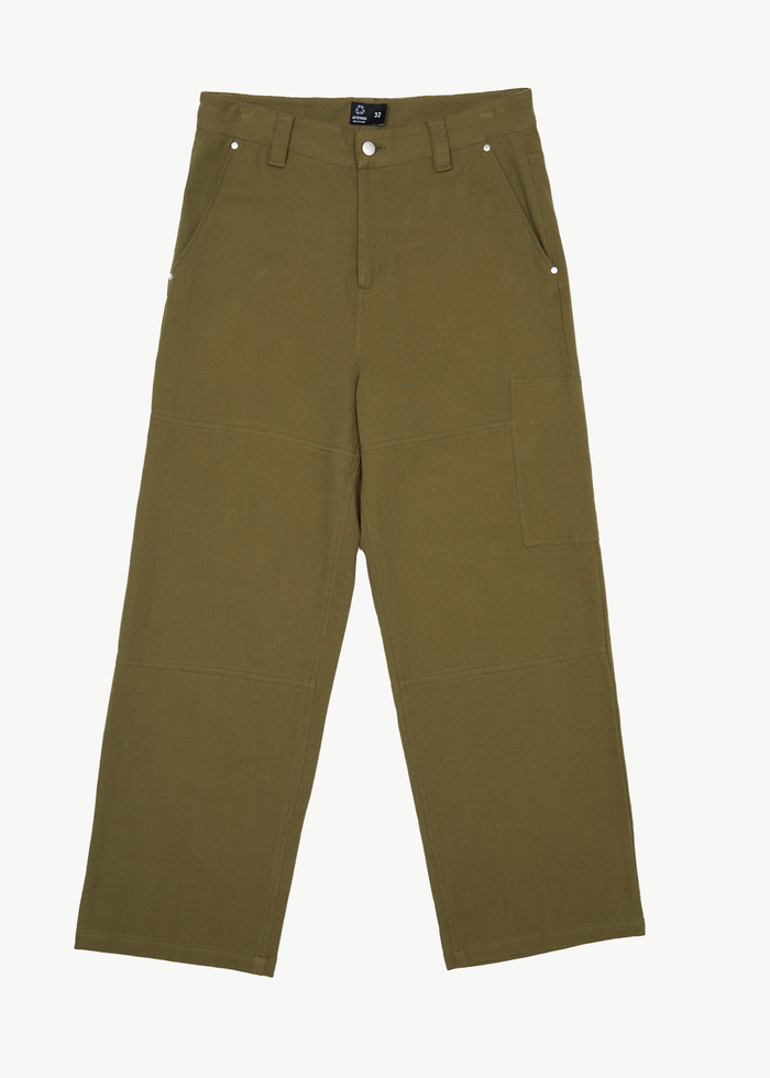 Afends Mens Richmond - Recycled Carpenter Pant - Military - Streetwear - Sustainable Fashion