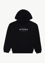AFENDS Mens Thrown Out - Pull On Hood - Black - Afends mens thrown out   pull on hood   black   streetwear   sustainable fashion