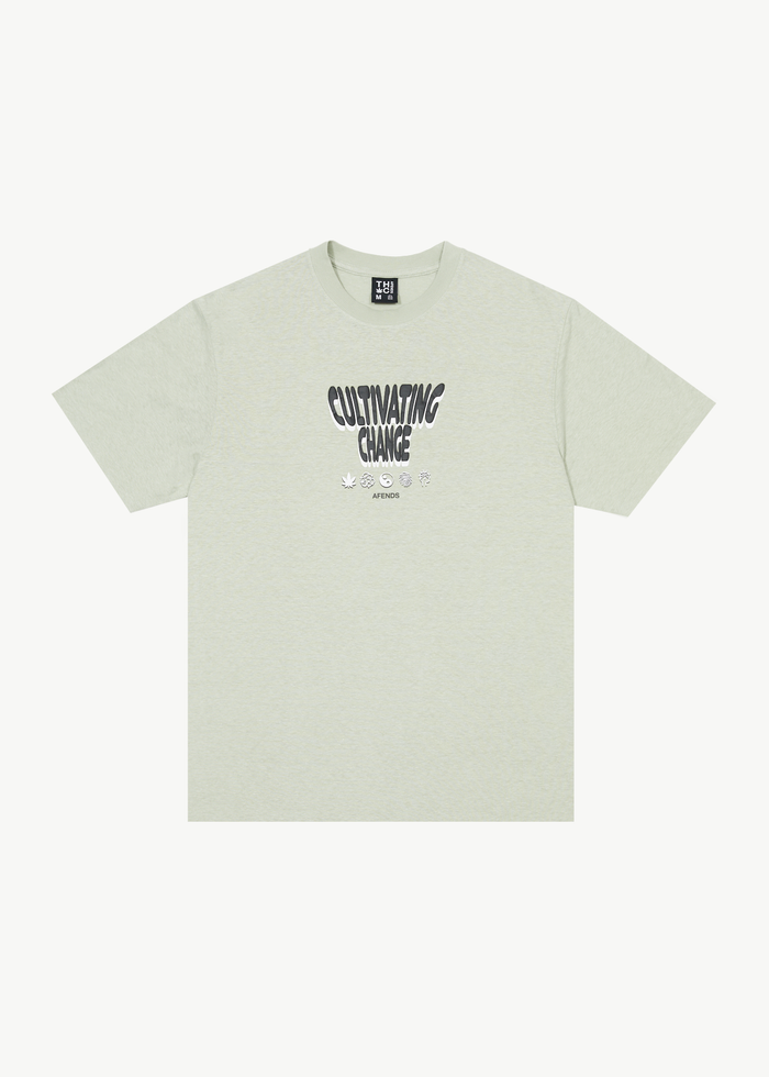 Afends Mens Proclaim - Graphic Retro  T-Shirt - Eucalyptus - Streetwear - Sustainable Fashion