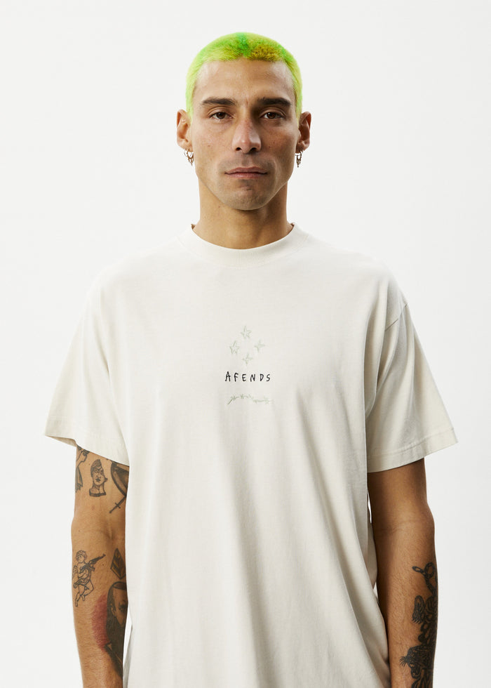 Afends Mens Star - Boxy Fit Tee - Moonbeam - Streetwear - Sustainable Fashion