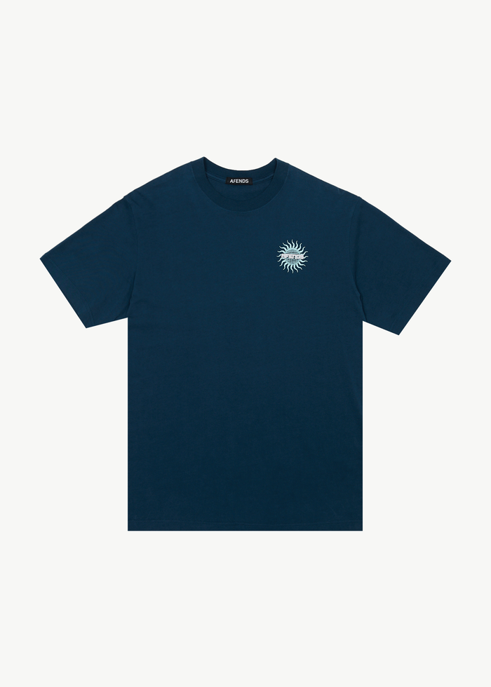 Afends Mens Solar Flare - Retro Fit Tee - Navy - Streetwear - Sustainable Fashion