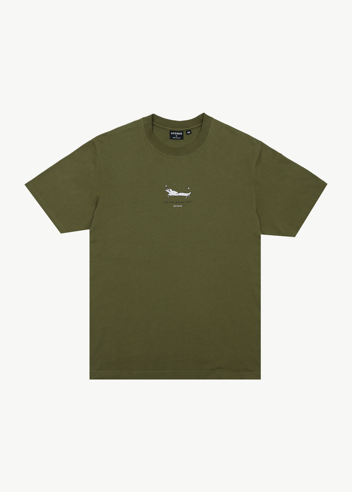 Afends Mens Relaxed - Retro Fit Tee - Military - Streetwear - Sustainable Fashion