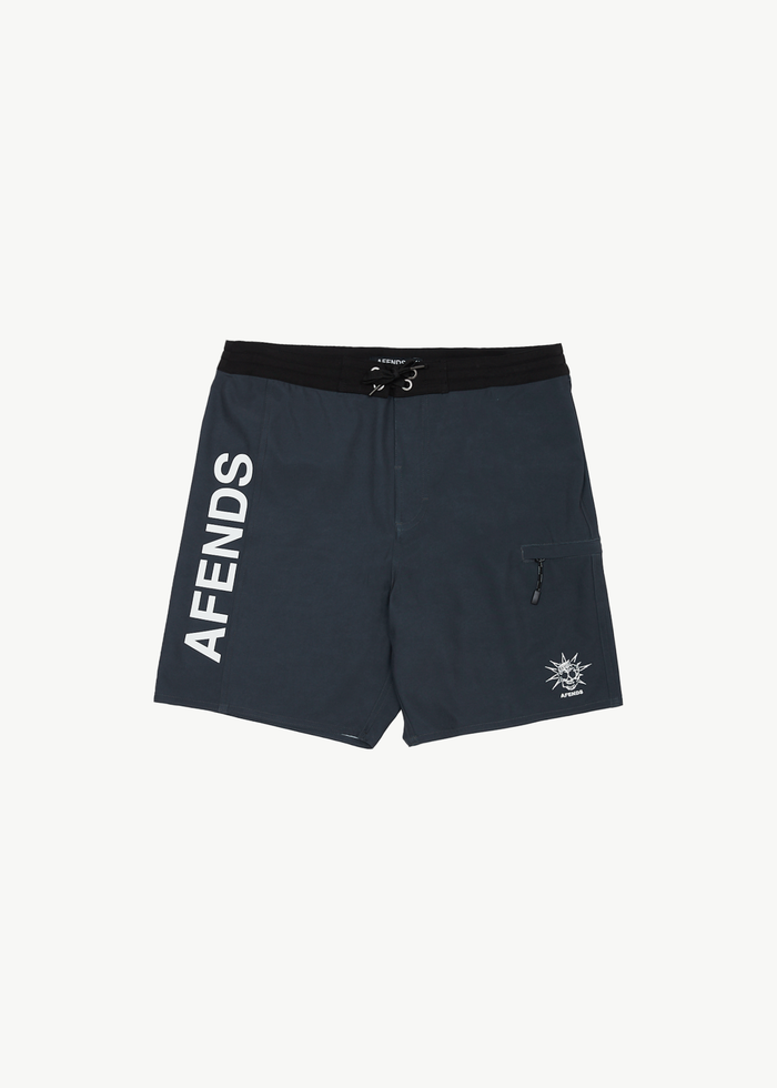 Afends Mens Graveyard - Surf Related Boardshort 18" - Charcoal - Streetwear - Sustainable Fashion