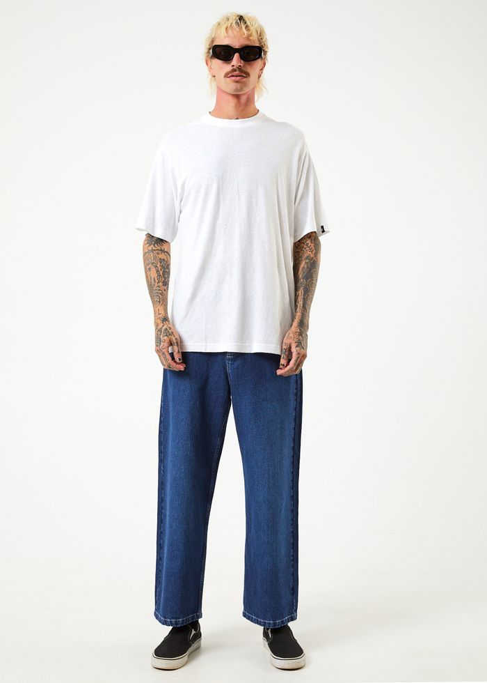 Afends Mens Pablo - Hemp Denim Baggy Fit Jean - Original Rinse - Streetwear - Sustainable Fashion
