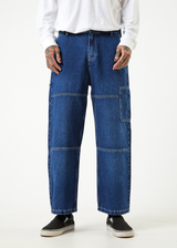 Afends Mens Richmond - Hemp Denim Baggy Workwear Jeans - Original Rinse - Afends mens richmond   hemp denim baggy workwear jeans   original rinse   streetwear   sustainable fashion