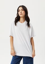 AFENDS Womens Slay - Hemp Oversized Tee - White - Afends womens slay   hemp oversized tee   white   streetwear   sustainable fashion