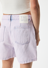 Afends Womens Seventy Threes - Hemp Denim High Waisted Shorts - Vintage Orchid - Afends womens seventy threes   hemp denim high waisted shorts   vintage orchid   streetwear   sustainable fashion