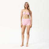 AFENDS Womens Rhye - Recycled Terry Booty Short Bikini Bottoms - Powder Pink - Afends womens rhye   recycled terry booty short bikini bottoms   powder pink   streetwear   sustainable fashion