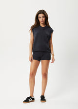 AFENDS Womens Solace - Organic Knit Bike Shorts - Charcoal - Afends womens solace   organic knit bike shorts   charcoal   streetwear   sustainable fashion