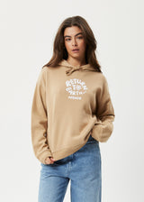 AFENDS Womens Taylor - Recycled Hoodie - Tan - Afends womens taylor   recycled hoodie   tan   streetwear   sustainable fashion