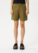 AFENDS Womens Emilie - Carpenter Shorts - Military - Afends womens emilie   carpenter shorts   military   streetwear   sustainable fashion