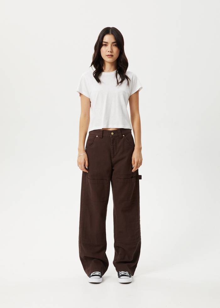 AFENDS Womens Moss - Carpenter Pant - Coffee - Streetwear - Sustainable Fashion