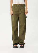 AFENDS Womens Roads - Carpenter Pant - Military - Afends womens roads   carpenter pant   military   streetwear   sustainable fashion