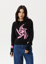 Afends Womens Gravity - Knit Crew Neck - Black - Afends womens gravity   knit crew neck   black   streetwear   sustainable fashion