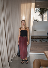 AFENDS Womens Eboni - Midi Skirt - Port - Afends womens eboni   midi skirt   port