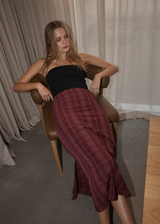 AFENDS Womens Eboni - Midi Skirt - Port - Afends womens eboni   midi skirt   port