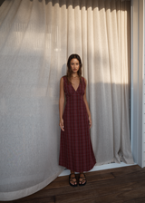 AFENDS Womens Eboni - Maxi Dress - Port - Afends womens eboni   maxi dress   port