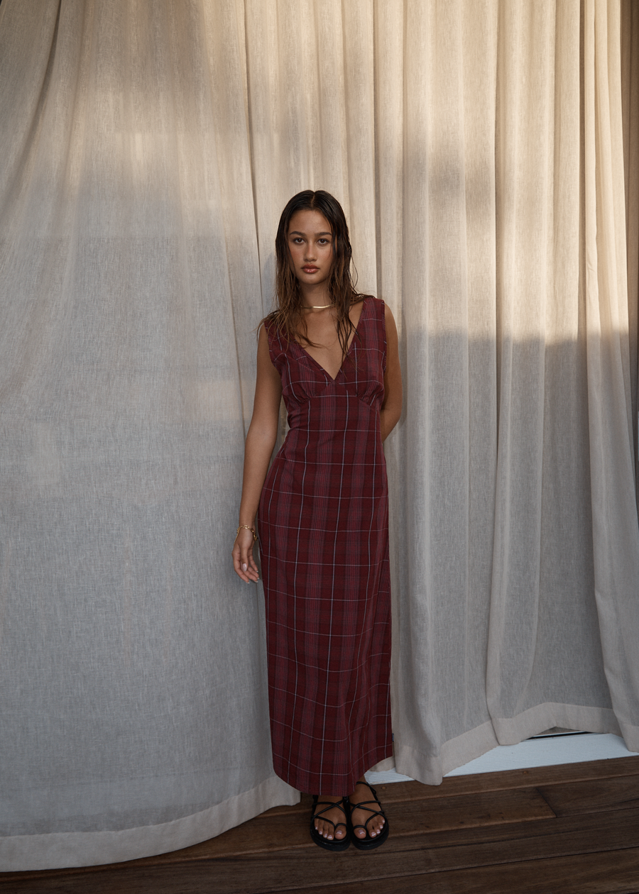 AFENDS Womens Eboni - Maxi Dress - Port