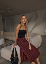 AFENDS Womens Eboni - Midi Skirt - Port - Afends womens eboni   midi skirt   port