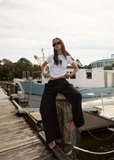 AFENDS Womens Amaya - Wide Leg Pant - Black - Afends womens amaya   wide leg pant   black