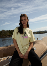 AFENDS Womens No Fury - Oversized Tee - Lemongrass - Afends womens no fury   oversized tee   lemongrass